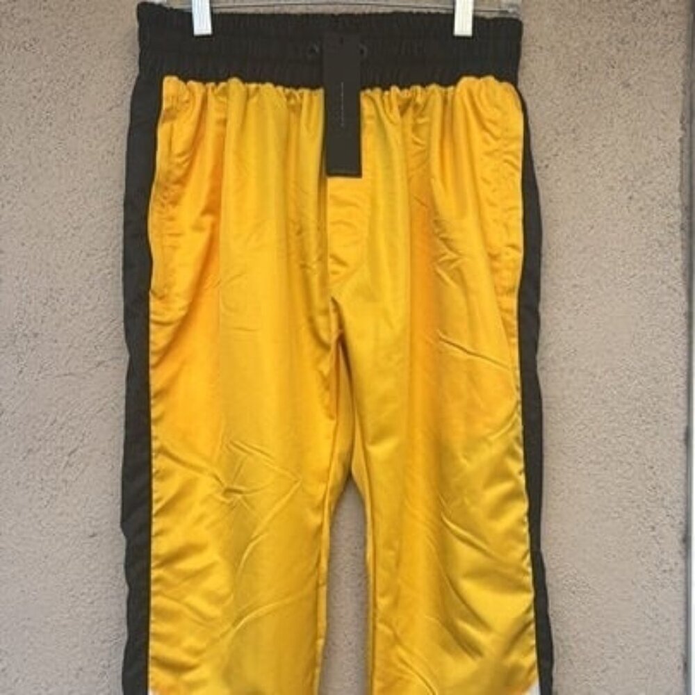 Daniel Patrick Mens Track Pants Yellow Black Size Small New Designer